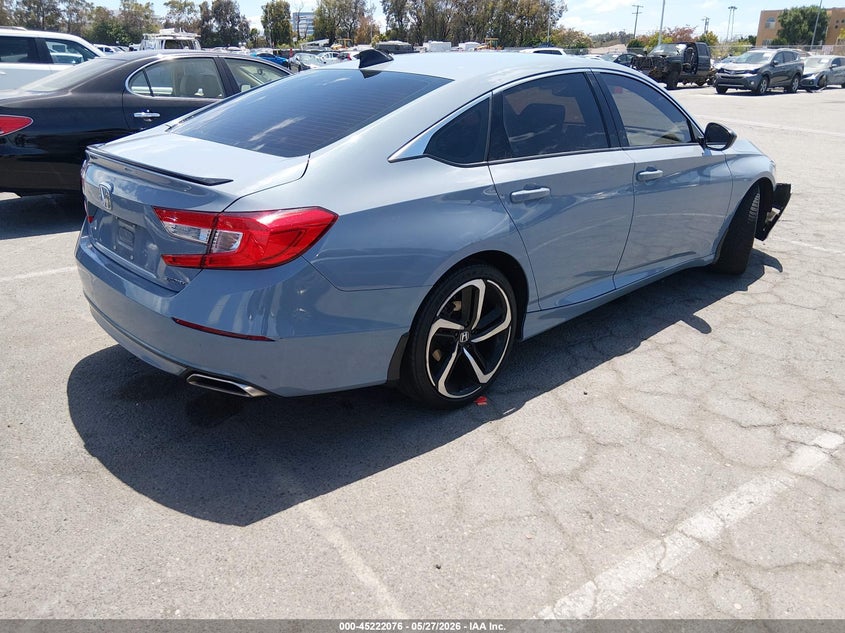 2021 Honda Accord VIN 1HGCV1F39MA089509 IAAI salvage auction — SIDE, Salvage Title, sold $4,500 on 2026-07-29 (photo 4)