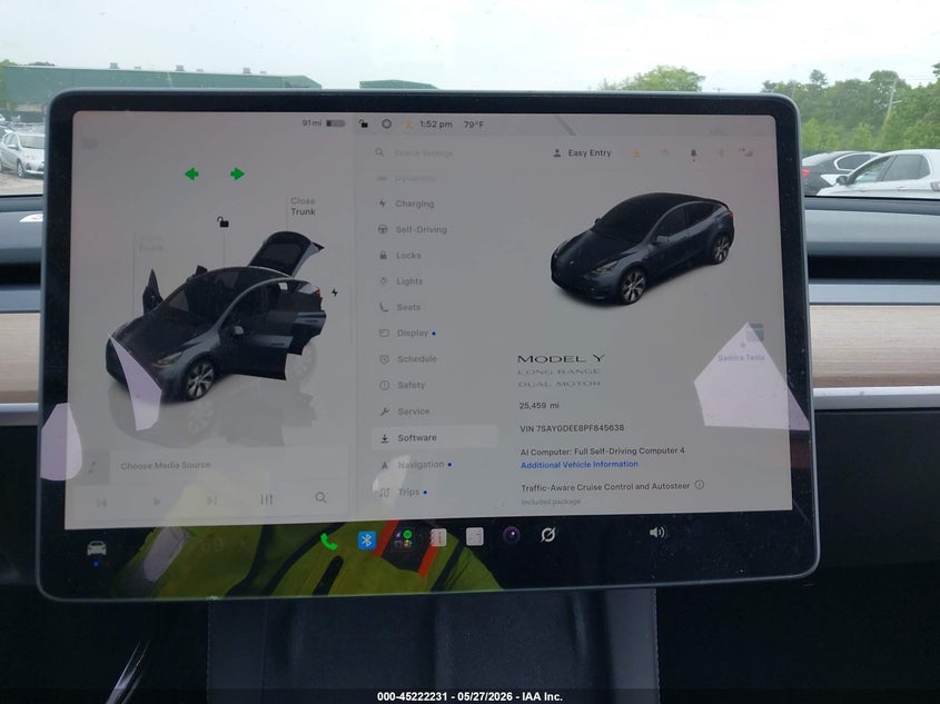 2023 Tesla Model y VIN 7SAYGDEE8PF845638 IAAI salvage auction — WATER/FLOOD, Mv-907A (New York), sold $9,100 on 2026-07-23 (photo 7)