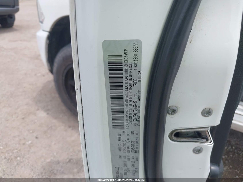 2017 Ram 2500 VIN 3C6TR4CT6HG624061 IAAI salvage auction — HAIL, Original (Texas), sold $4,100 on 2026-07-22 (photo 9)