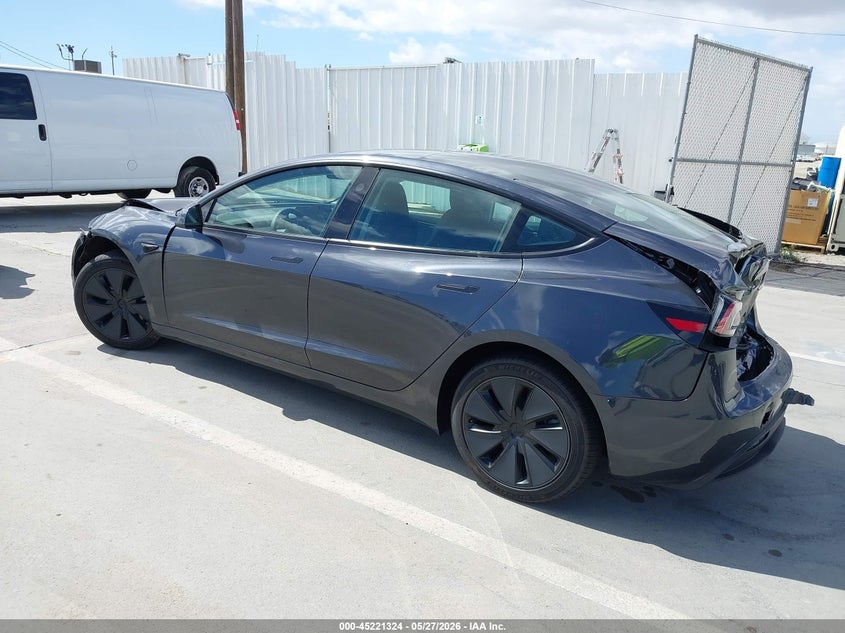 2025 Tesla Model 3 VIN 5YJ3E1EA1SF920925 IAAI salvage auction — FRONT & REAR, Salvage Title, sold $9,600 on 2026-07-06 (photo 3)