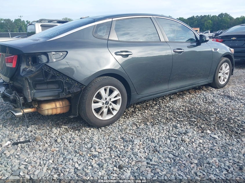 2016 Kia Optima VIN 5XXGT4L35GG024774 IAAI salvage auction — REAR END, Salvage Title, sold $1,100 on 2026-07-20 (photo 4)