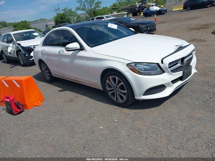 2018 Mercedes-benz C-klasse VIN WDDWF4KB5JR326846 IAAI salvage auction — FRONT END, Mv-907A (New York), sold $25 on 2026-07-28 (photo 1)