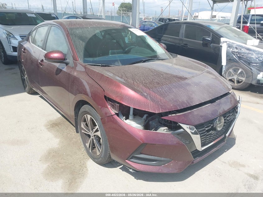 2020 Nissan Sentra VIN 3N1AB8CV3LY288100 IAAI salvage auction — LEFT REAR, Salvage Title, sold $2,800 on 2026-07-25 (photo 1)