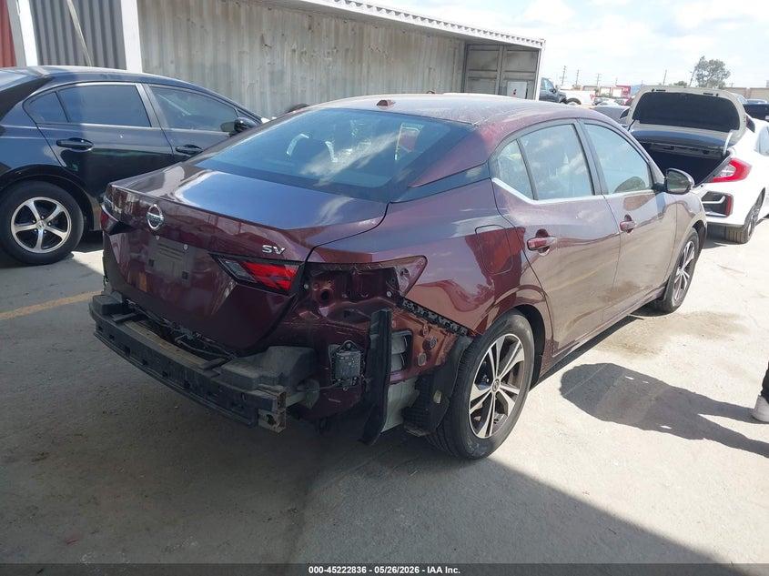 2020 Nissan Sentra VIN 3N1AB8CV3LY288100 IAAI salvage auction — LEFT REAR, Salvage Title, sold $2,800 on 2026-07-25 (photo 4)