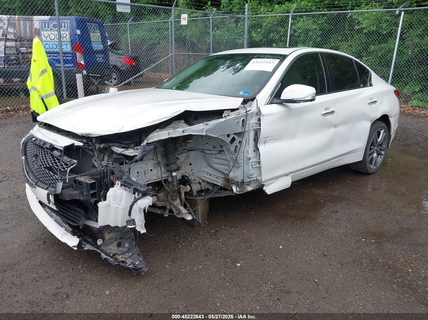 2014 Infiniti Q50 VIN JN1BV7AR4EM685641 IAAI salvage auction — LEFT FRONT, Salvage - Greater Than 75% (Maryland), sold $425 on 2026-07-28 (photo 2)