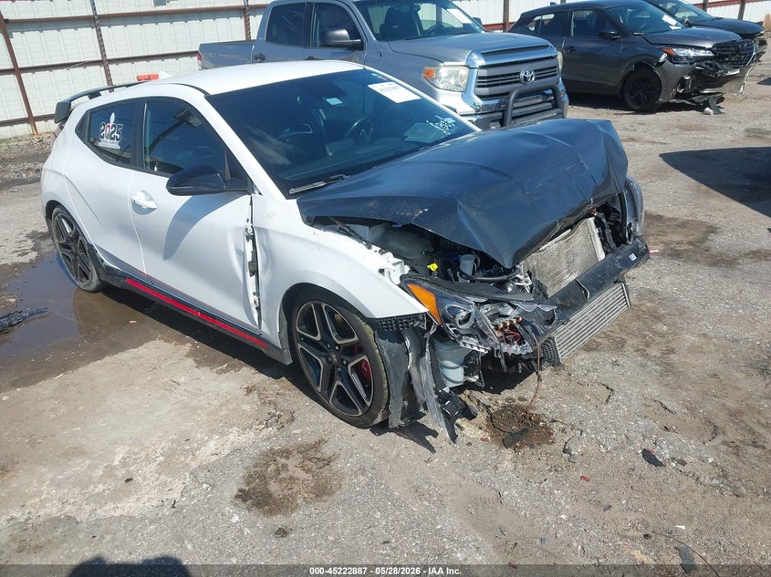 2022 Hyundai Veloster VIN KMHT36AH8NU014137 IAAI salvage auction — FRONT END, Salvage (Texas), sold $1,250 on 2026-07-29 (photo 1)