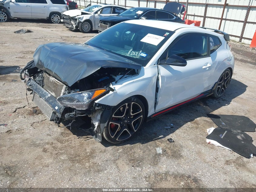 2022 Hyundai Veloster VIN KMHT36AH8NU014137 IAAI salvage auction — FRONT END, Salvage (Texas), sold $1,250 on 2026-07-29 (photo 2)