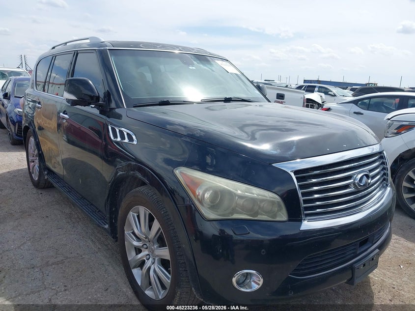2013 Infiniti Qx56 VIN JN8AZ2NF5D9530053 IAAI salvage auction — EXTERIOR BURN, Salvage Title, sold $850 on 2026-07-28 (photo 1)