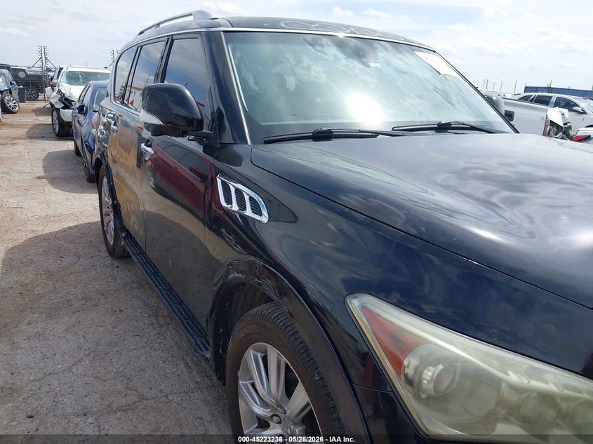 2013 Infiniti Qx56 VIN JN8AZ2NF5D9530053 IAAI salvage auction — EXTERIOR BURN, Salvage Title, sold $850 on 2026-07-28 (photo 6)