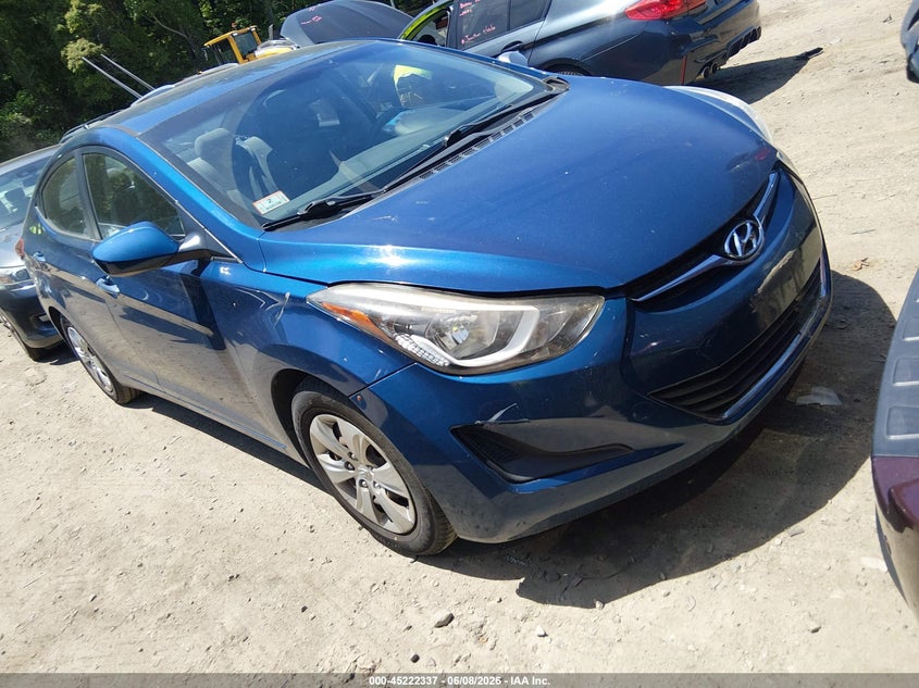 2016 Hyundai Elantra VIN KMHDH4AE0GU517535 IAAI salvage auction — LEFT FRONT, Salvage Title, sold $750 on 2026-07-14 (photo 1)