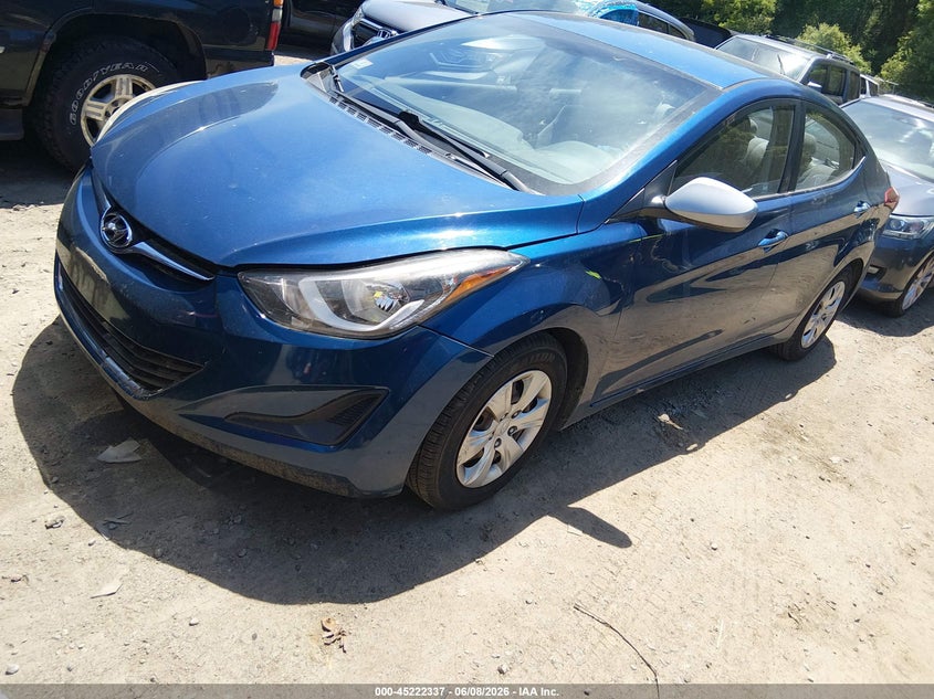 2016 Hyundai Elantra VIN KMHDH4AE0GU517535 IAAI salvage auction — LEFT FRONT, Salvage Title, sold $750 on 2026-07-14 (photo 2)