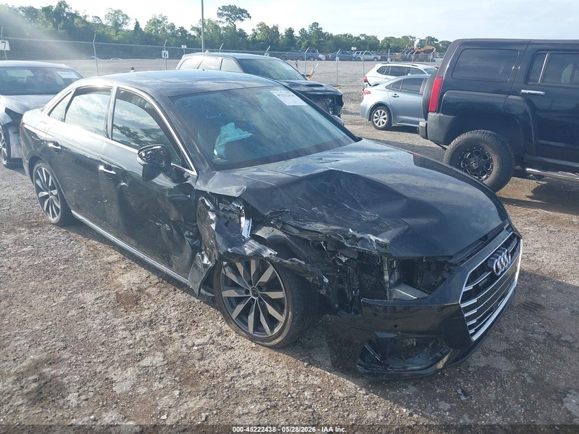 2022 Audi A4 VIN WAUABAF49NN004604 IAAI salvage auction — RIGHT FRONT, Salvage Title, sold $5,600 on 2026-07-16 (photo 1)