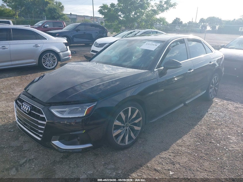 2022 Audi A4 VIN WAUABAF49NN004604 IAAI salvage auction — RIGHT FRONT, Salvage Title, sold $5,600 on 2026-07-16 (photo 2)