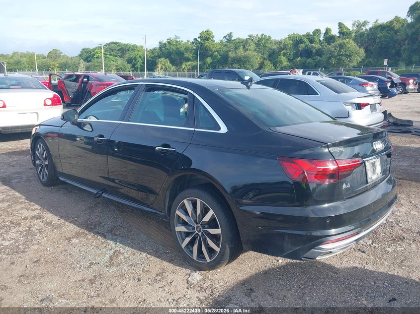 2022 Audi A4 VIN WAUABAF49NN004604 IAAI salvage auction — RIGHT FRONT, Salvage Title, sold $5,600 on 2026-07-16 (photo 3)