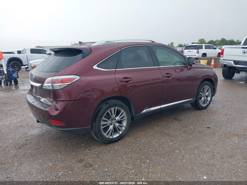 2013 Lexus Rx VIN JTJBC1BA5D2062237 IAAI salvage auction — REAR END, Original (Texas), sold $5,500 on 2026-07-22 (photo 4)