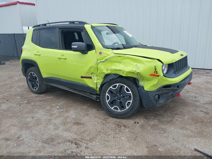 2017 Jeep Renegade VIN ZACCJBCB5HPE76429 IAAI salvage auction — FRONT END, Original (Texas), sold $25 on 2026-07-28 (photo 1)