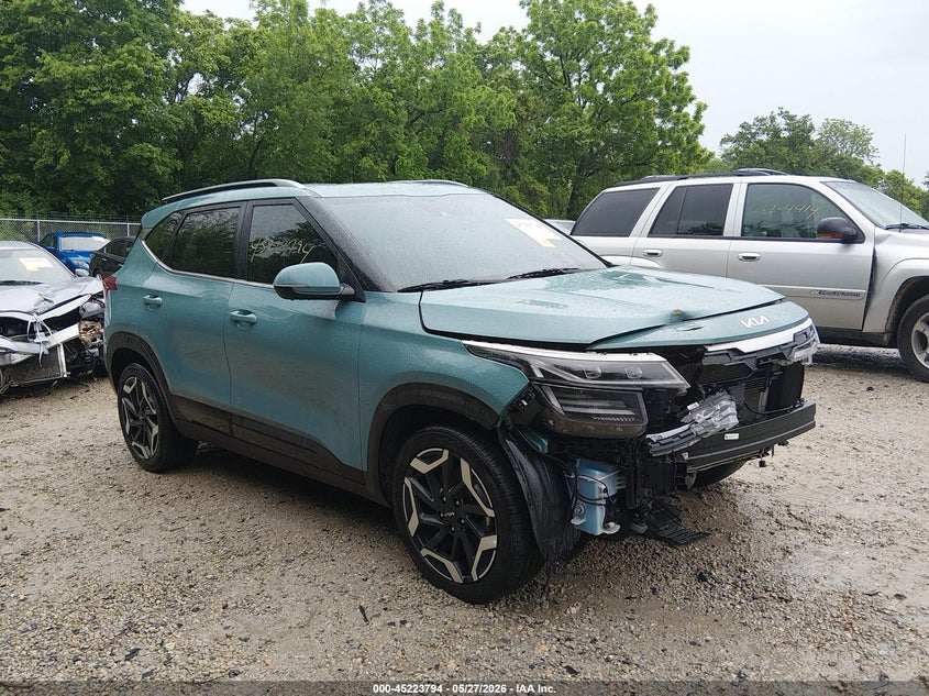 2024 Kia Seltos VIN KNDETCA72R7551447 IAAI salvage auction — FRONT END, Salvage Title, sold $4,200 on 2026-07-14 (photo 1)