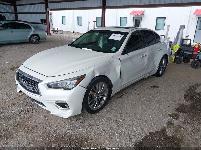 2018 Infiniti Q50 VIN JN1EV7AP0JM350768 IAAI salvage auction — LEFT SIDE, Salvage Title, sold $2,050 on 2026-07-15 (photo 2)
