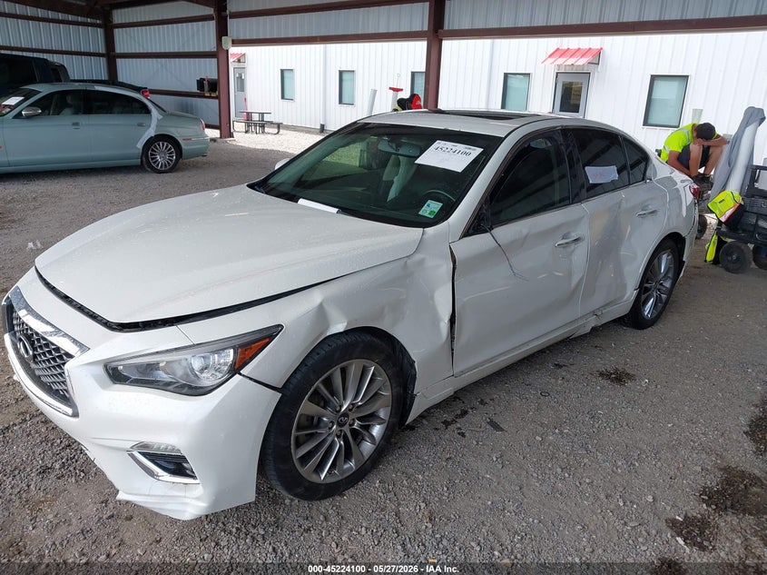 2018 Infiniti Q50 VIN JN1EV7AP0JM350768 IAAI salvage auction — LEFT SIDE, Salvage Title, sold $2,050 on 2026-07-15 (photo 6)