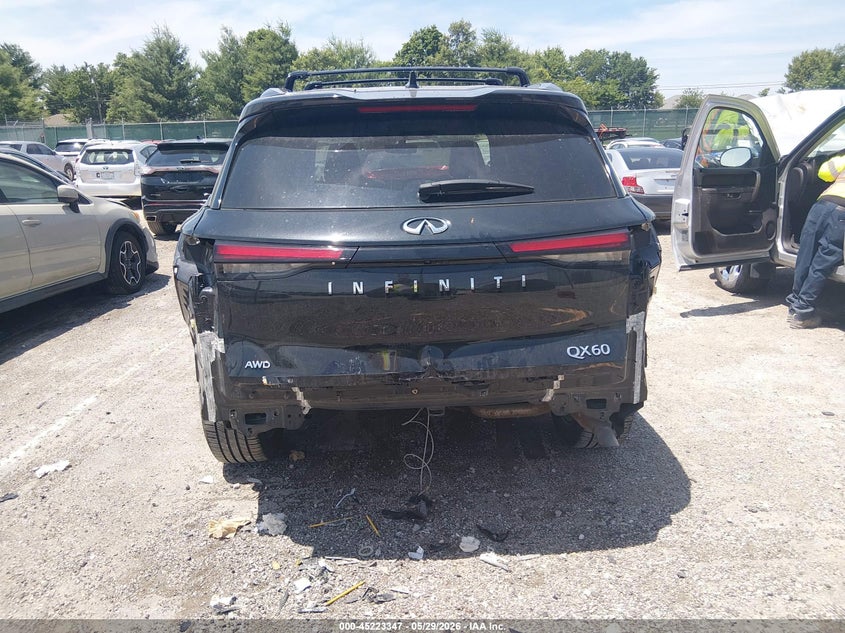 2023 Infiniti Qx60 VIN 5N1DL1HU6PC357418 IAAI salvage auction — REAR END, Salvage Title, sold $13,100 on 2026-08-24 (photo 6)