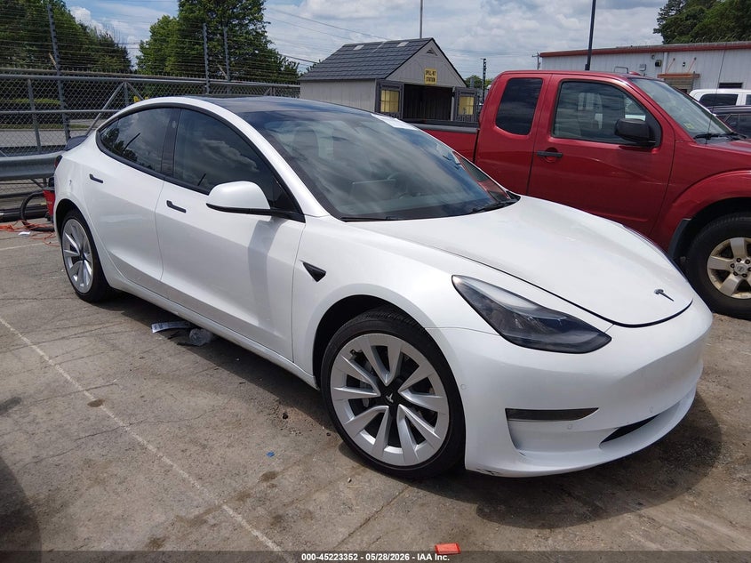 2022 Tesla Model 3 VIN 5YJ3E1EB9NF123996 IAAI salvage auction — RIGHT REAR, Salvage Title, sold $13,175 on 2026-07-13 (photo 1)