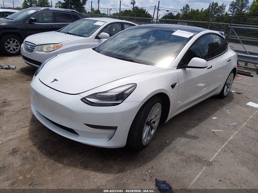 2022 Tesla Model 3 VIN 5YJ3E1EB9NF123996 IAAI salvage auction — RIGHT REAR, Salvage Title, sold $13,175 on 2026-07-13 (photo 2)