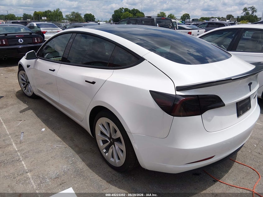 2022 Tesla Model 3 VIN 5YJ3E1EB9NF123996 IAAI salvage auction — RIGHT REAR, Salvage Title, sold $13,175 on 2026-07-13 (photo 3)