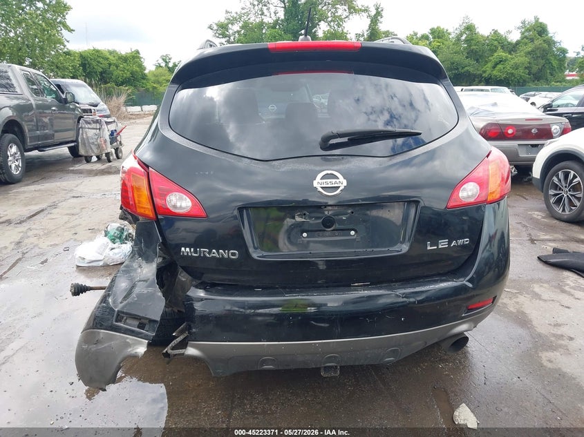 2009 Nissan Murano VIN JN8AZ18W19W155695 IAAI salvage auction — FRONT & REAR, Salvage - Greater Than 75% (Maryland), sold $425 on 2026-07-16 (photo 6)