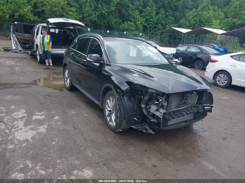 2021 Infiniti Qx50 VIN 3PCAJ5BBXMF109036 IAAI salvage auction — FRONT END, Salvage Title, sold $7,250 on 2026-07-07 (photo 1)