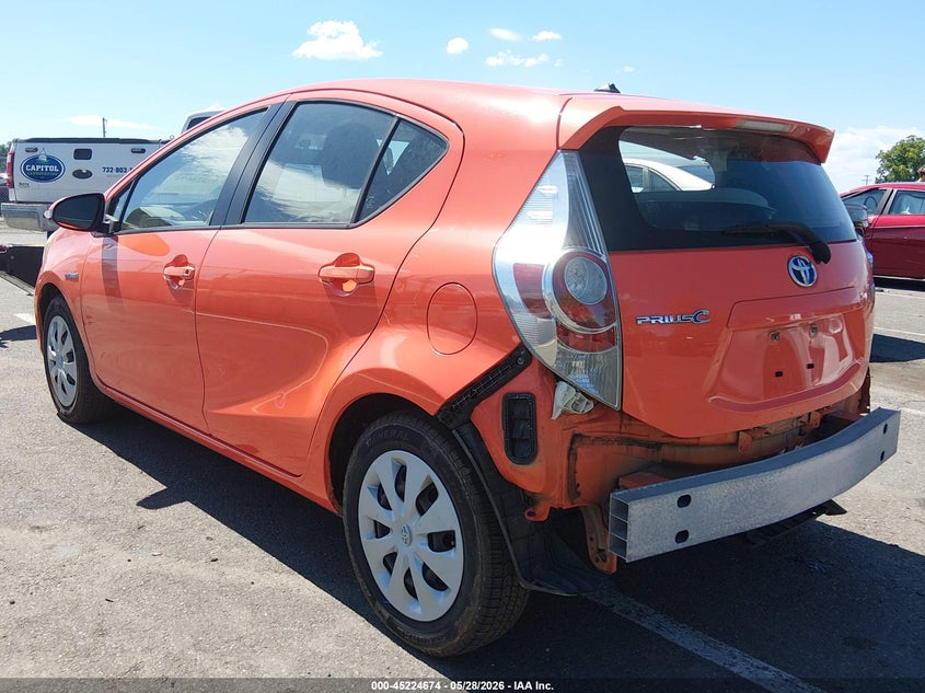 2014 Toyota Prius c VIN JTDKDTB37E1059909 IAAI salvage auction — REAR END, Salvage (New Jersey), sold $850 on 2026-07-27 (photo 3)
