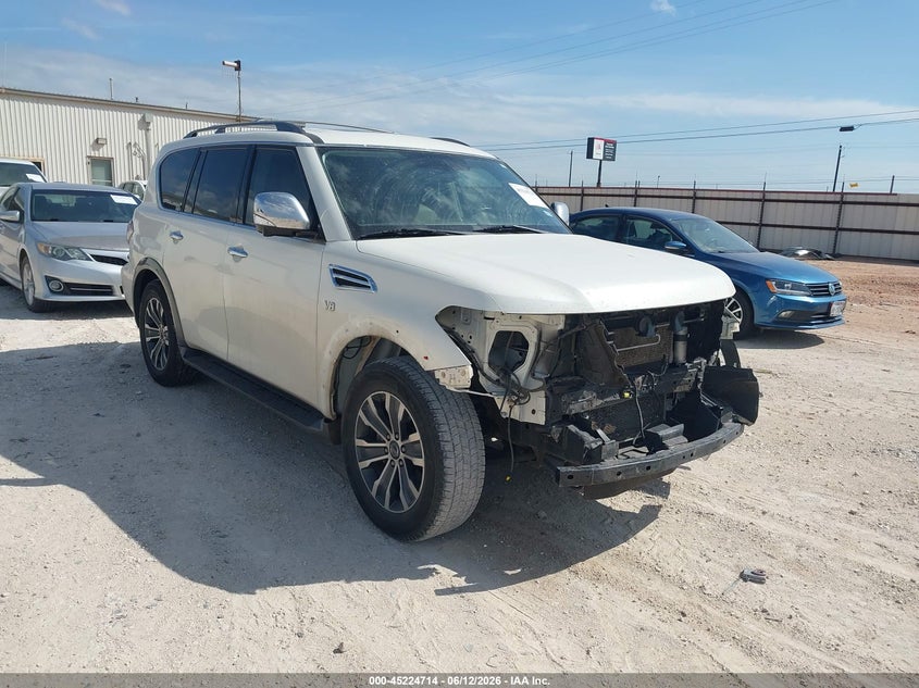 2019 Nissan Armada VIN JN8AY2NCXKX509250 IAAI salvage auction — FRONT END, Original (Texas), sold $9,500 on 2026-07-30 (photo 1)