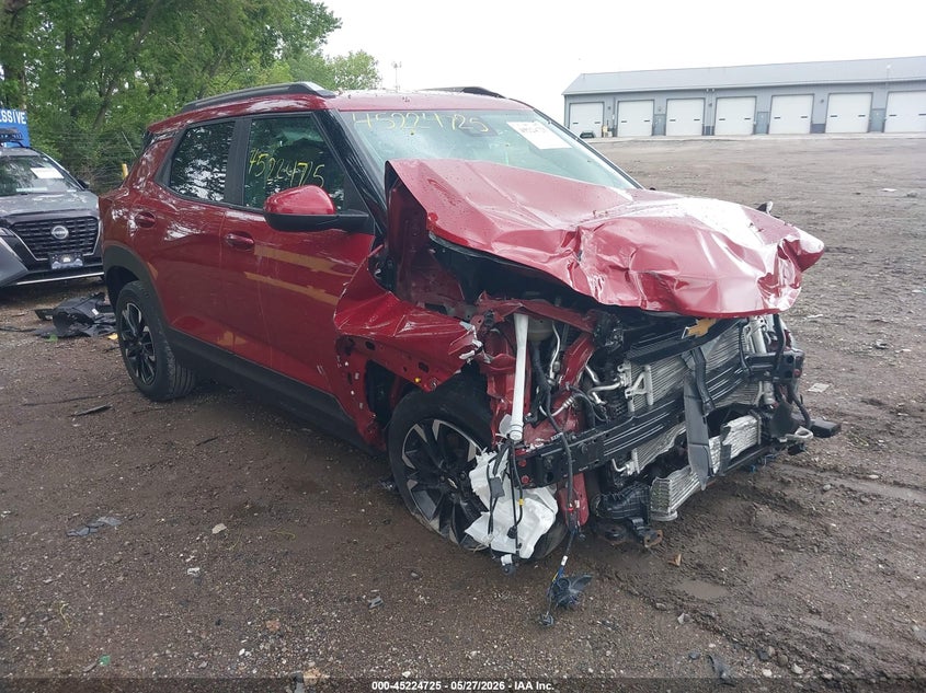 2021 Chevrolet Trailblazer VIN KL79MPSLXMB100416 IAAI salvage auction — FRONT END, Salvage (Indiana), sold $1,175 on 2026-07-08 (photo 1)
