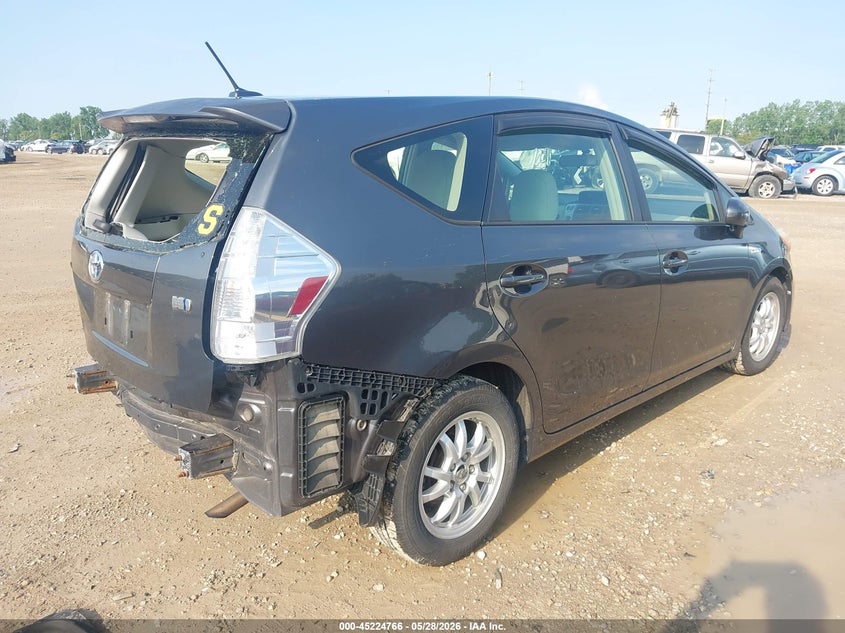 2013 Toyota Prius v VIN JTDZN3EU0D3225688 IAAI salvage auction — LEFT REAR, Salvage (Ohio), sold $725 on 2026-07-29 (photo 4)