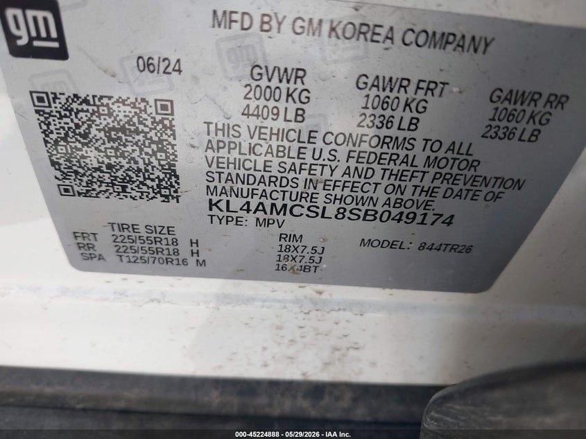2025 Buick Encore gx VIN KL4AMCSL8SB049174 IAAI salvage auction — REAR END, Clear (Michigan), sold $8,100 on 2026-07-24 (photo 9)