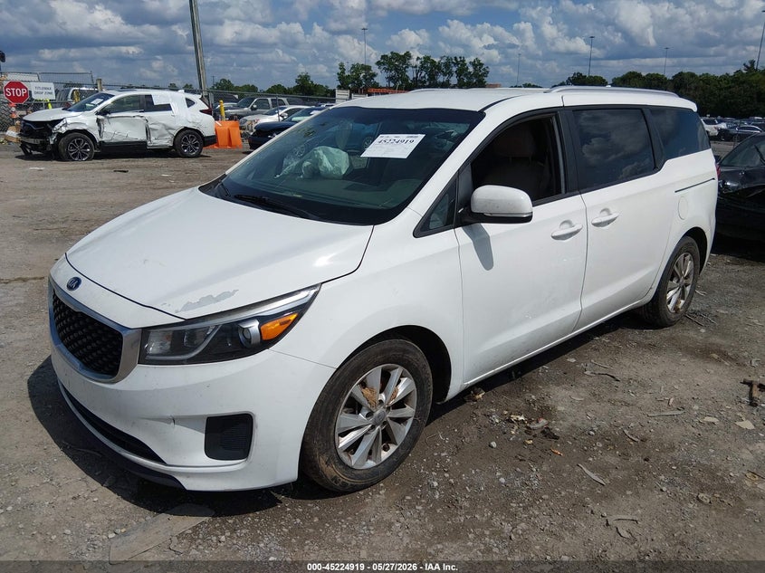2016 Kia SEDONA VIN KNDMB5C11G6195207 IAAI salvage auction — WATER/FLOOD, Clear (Tennessee), sold $325 on 2026-07-11 (photo 2)