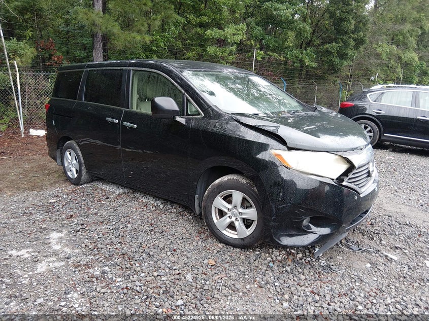 2012 Nissan Quest VIN JN8AE2KP4C9050867 IAAI salvage auction — LEFT FRONT, Salvage Title, sold $675 on 2026-07-21 (photo 1)