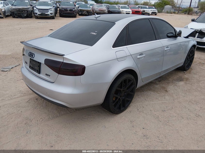 2013 Audi A4 VIN WAUBFAFL0DA161170 IAAI salvage auction — FRONT END, Salvage Title, sold $675 on 2026-07-09 (photo 4)