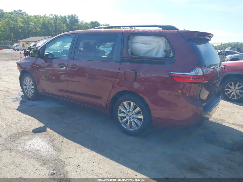 2017 Toyota Sienna VIN 5TDJZ3DC3HS163427 IAAI salvage auction — FRONT END, Salvage Title, sold $5,350 on 2026-07-07 (photo 3)