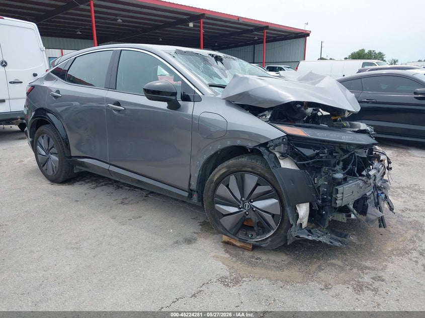 2023 Nissan Ariya VIN JN1BF0BA6PM410756 IAAI salvage auction — FRONT & REAR, Salvage Title, sold $2,000 on 2026-07-23 (photo 1)