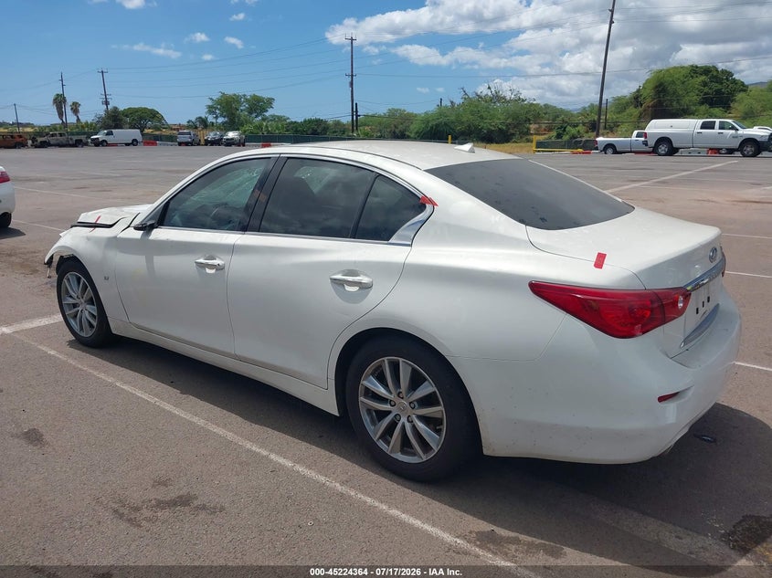 2015 Infiniti Q50 VIN JN1BV7AP9FM351945 IAAI salvage auction — FRONT END, Salvage Title, sold $100 on 2026-07-28 (photo 3)