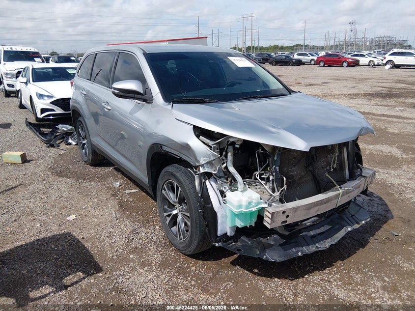 2019 Toyota Highlander VIN 5TDZZRFH2KS298808 IAAI salvage auction — FRONT END, Salvage (Louisiana), sold $5,500 on 2026-07-22 (photo 1)