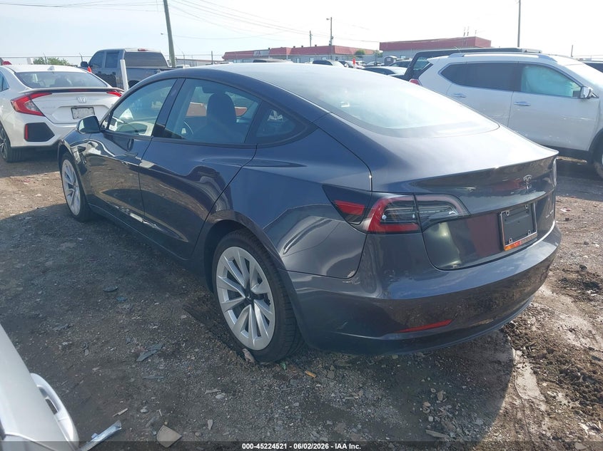 2022 Tesla Model 3 VIN 5YJ3E1EB9NF254149 IAAI salvage auction — RIGHT SIDE, Salvage Title, sold $9,350 on 2026-07-09 (photo 3)