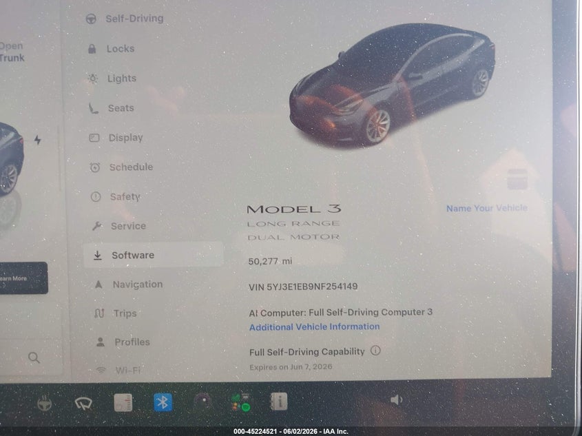 2022 Tesla Model 3 VIN 5YJ3E1EB9NF254149 IAAI salvage auction — RIGHT SIDE, Salvage Title, sold $9,350 on 2026-07-09 (photo 7)