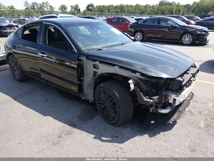 2019 Genesis G70 VIN KMTG64LA2KU020451 IAAI salvage auction — ALL OVER, Salvage Title, sold $2,250 on 2026-07-15 (photo 1)