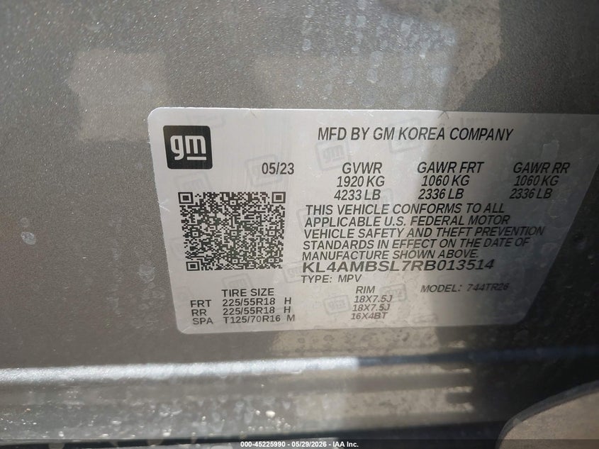 2024 Buick Encore gx VIN KL4AMBSL7RB013514 IAAI salvage auction — RIGHT SIDE, Salvage Title, sold $6,200 on 2026-07-06 (photo 9)
