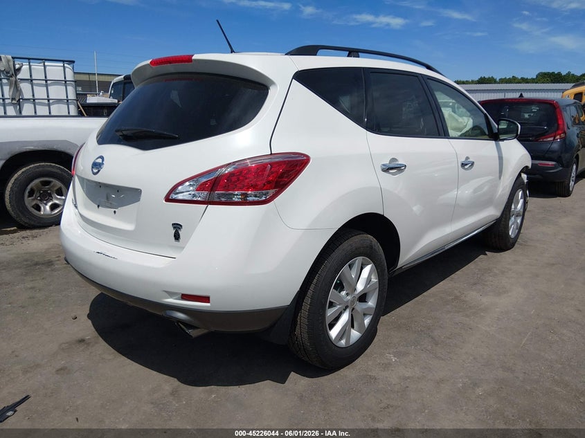 2014 Nissan Murano VIN JN8AZ1MW5EW502428 IAAI salvage auction — FRONT END, Salvage Title, sold $725 on 2026-07-07 (photo 4)