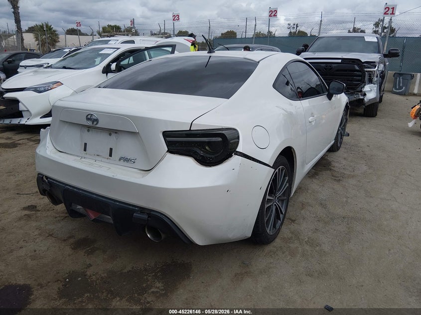 2013 Scion Fr-s VIN JF1ZNAA12D2719210 IAAI salvage auction — LEFT REAR, Salvage (California), sold $2,300 on 2026-07-08 (photo 4)