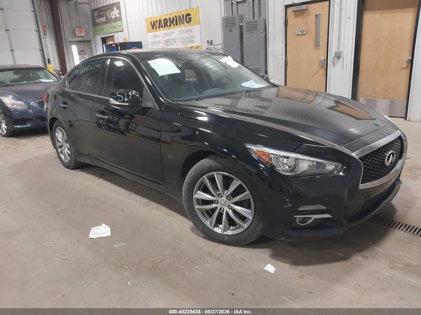 2014 Infiniti Q50 VIN JN1BV7AR8EM705762 IAAI salvage auction — UNKNOWN, Previously Damaged (North Dakota), sold $1,150 on 2026-07-23 (photo 1)