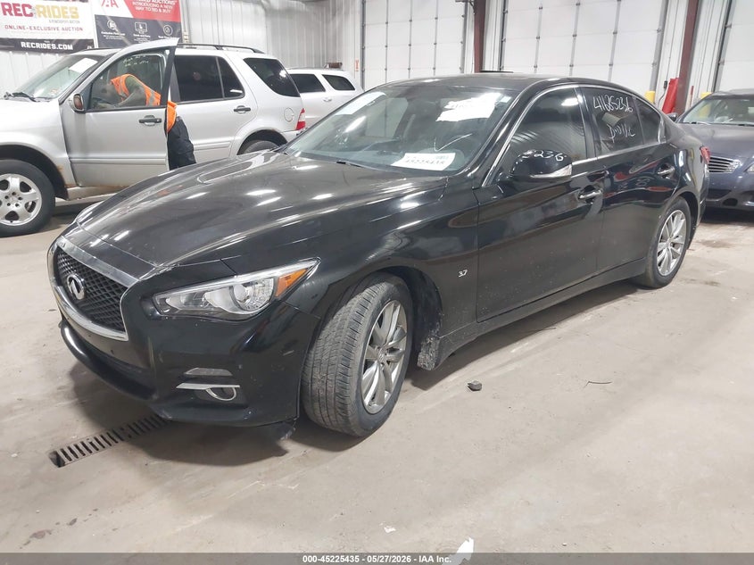 2014 Infiniti Q50 VIN JN1BV7AR8EM705762 IAAI salvage auction — UNKNOWN, Previously Damaged (North Dakota), sold $1,150 on 2026-07-23 (photo 2)