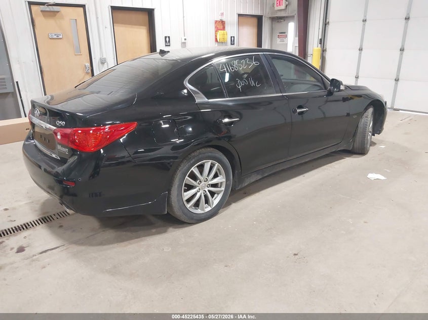 2014 Infiniti Q50 VIN JN1BV7AR8EM705762 IAAI salvage auction — UNKNOWN, Previously Damaged (North Dakota), sold $1,150 on 2026-07-23 (photo 4)